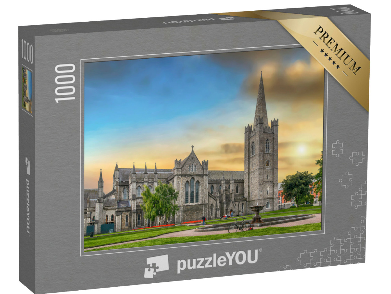 Puzzel 1000 stukjes „Zonsondergang boven Saint Patrick's Cathedral in Dublin, Ierland“