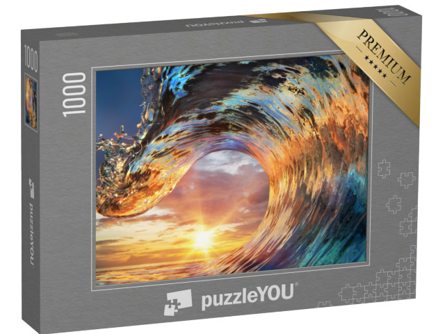 Puzzel 1000 stukjes „Kleurrijke zeegolf voor prachtige wolken“