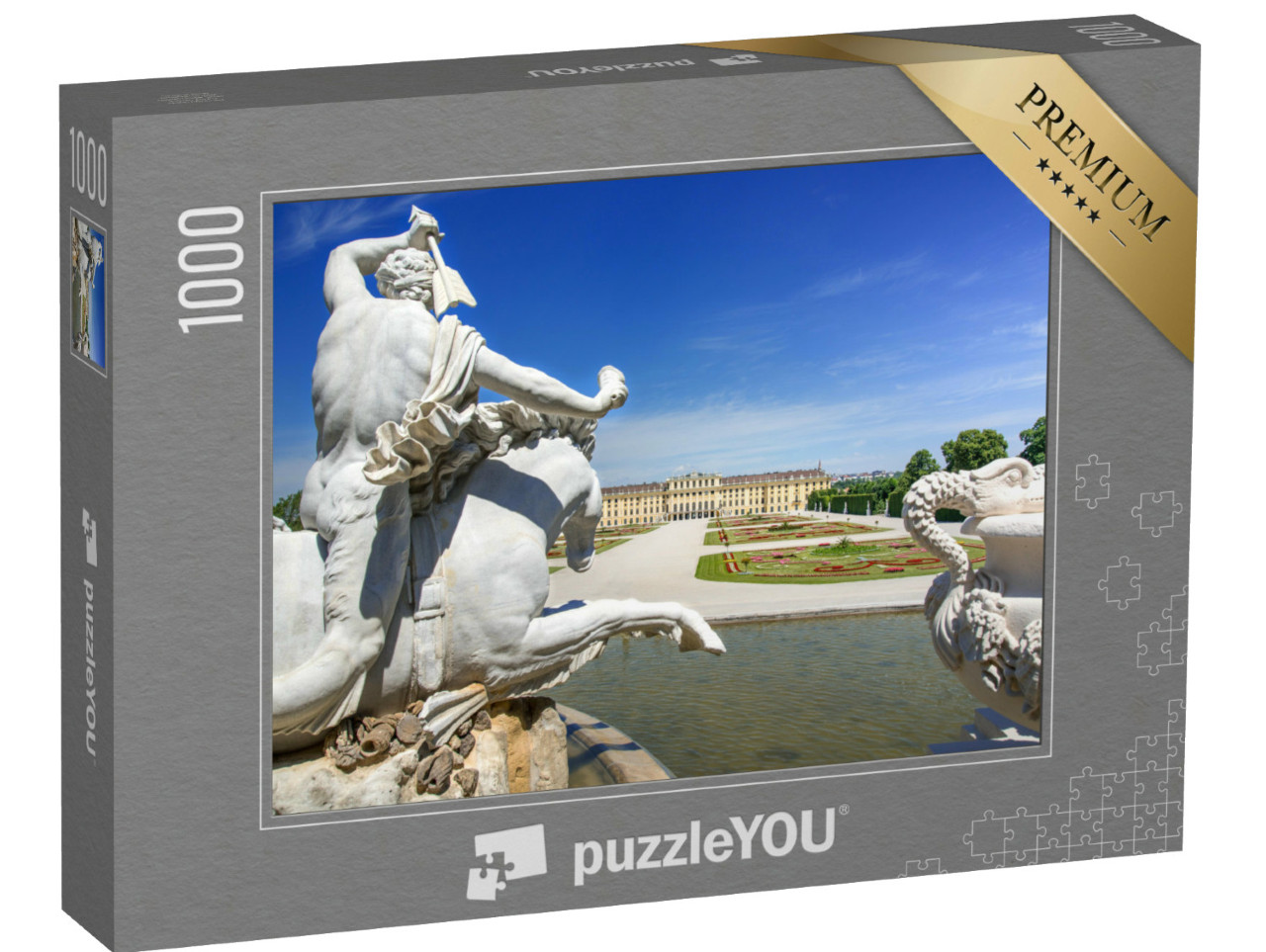 Puzzel 1000 stukjes „Neptunusfontein en paleis Schönbrunn in Wenen“