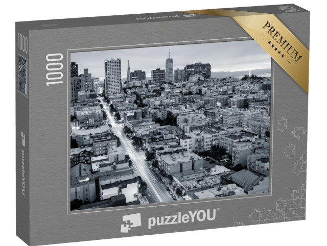 Puzzel 1000 stukjes „San Francisco van boven, zwart-wit“