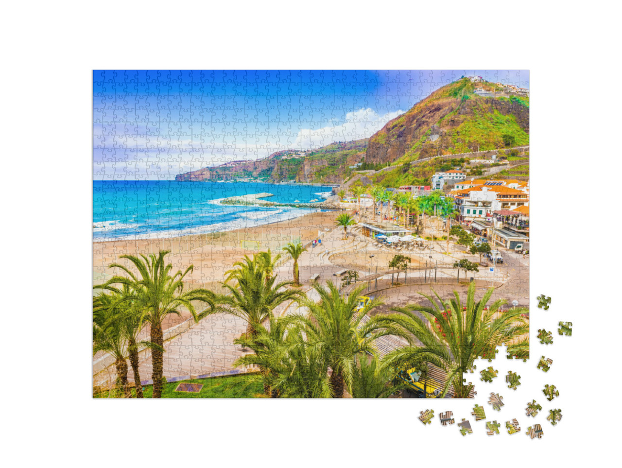 Puzzel 1000 stukjes „Pittoresk stadje Ribeira Brava, Madeira, Portugal“