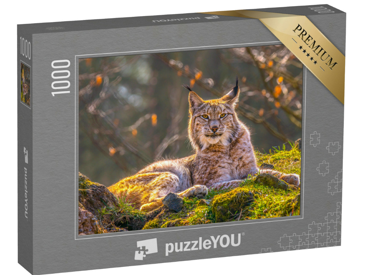 Puzzel 1000 stukjes „Jonge lynx in de wildernis van het bos“