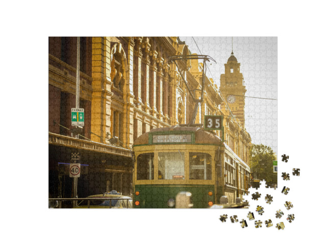 Puzzel 1000 stukjes „Tram in Melbourne, Australië“