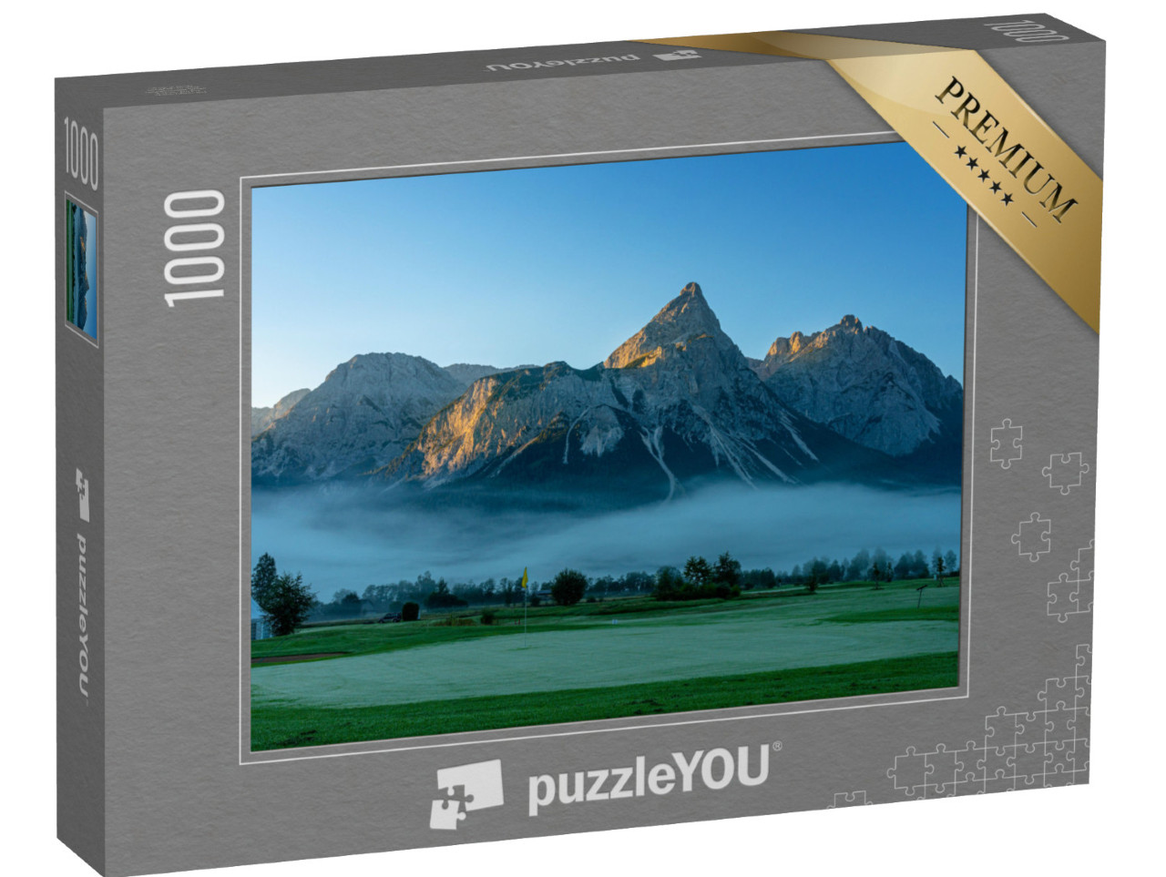 Puzzel 1000 stukjes „Golfbaan op de Wetterstein bergen“