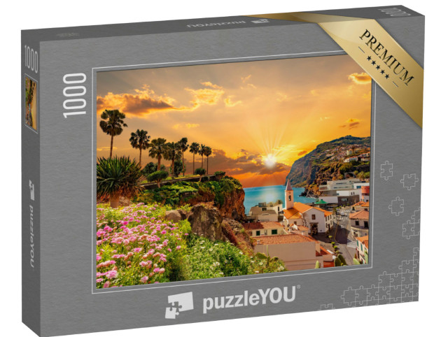 Puzzel 1000 stukjes „Zonsondergang over de kustlijn van Madeira, Portugal“