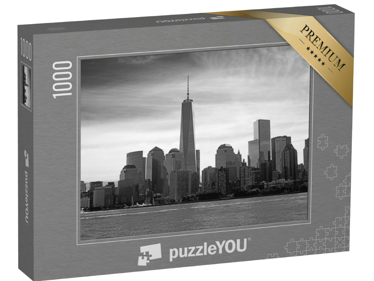 Puzzel 1000 stukjes „Uitzicht op Manhattan vanaf de rivier de Hudson“