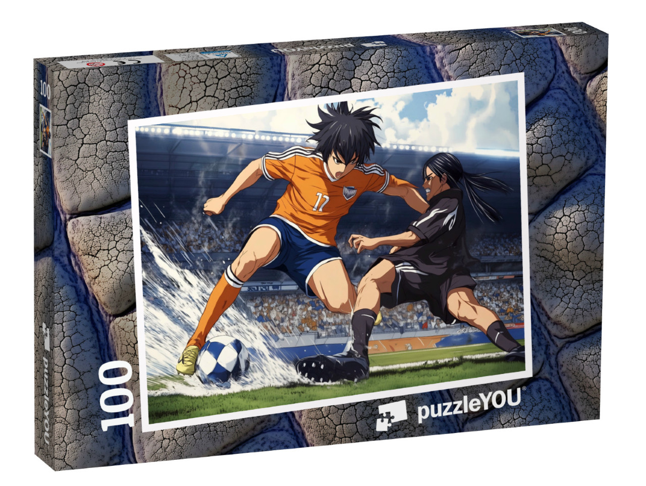 Puzzel 100 stukjes „Voetbalactie: dribbelen, passen, schieten“