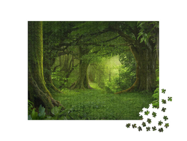 Puzzel 1000 stukjes „Diep tropisch oerwoud in Zuidoost-Azië in augustus“