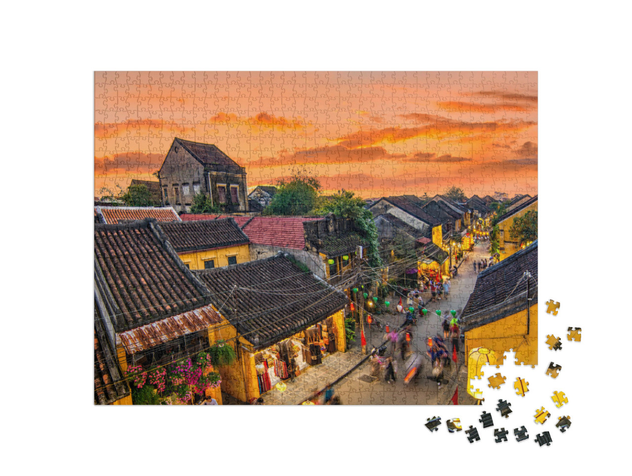 Puzzel 1000 stukjes „Uitzicht op Hoi An, de oude stad in Vietnam“