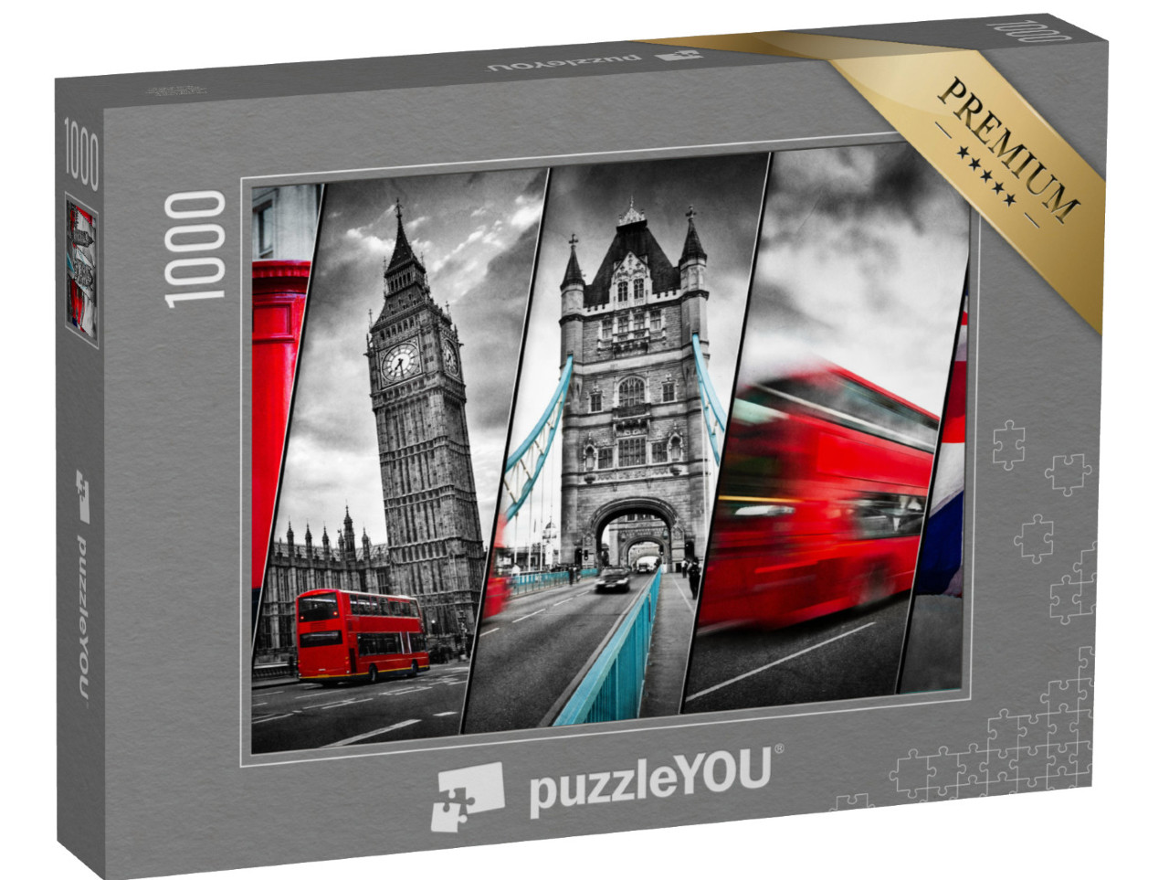 Puzzel 1000 stukjes „Prachtige collage van beroemde monumenten in Londen“