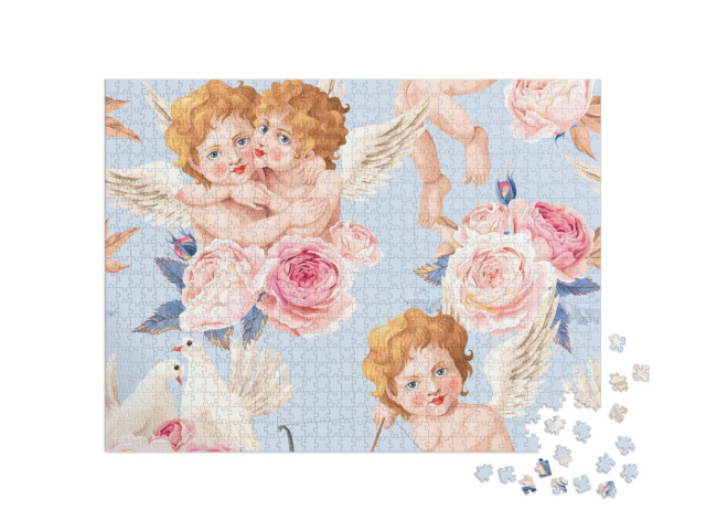 Puzzel 1000 stukjes „Valentijnsdag, Rozen“