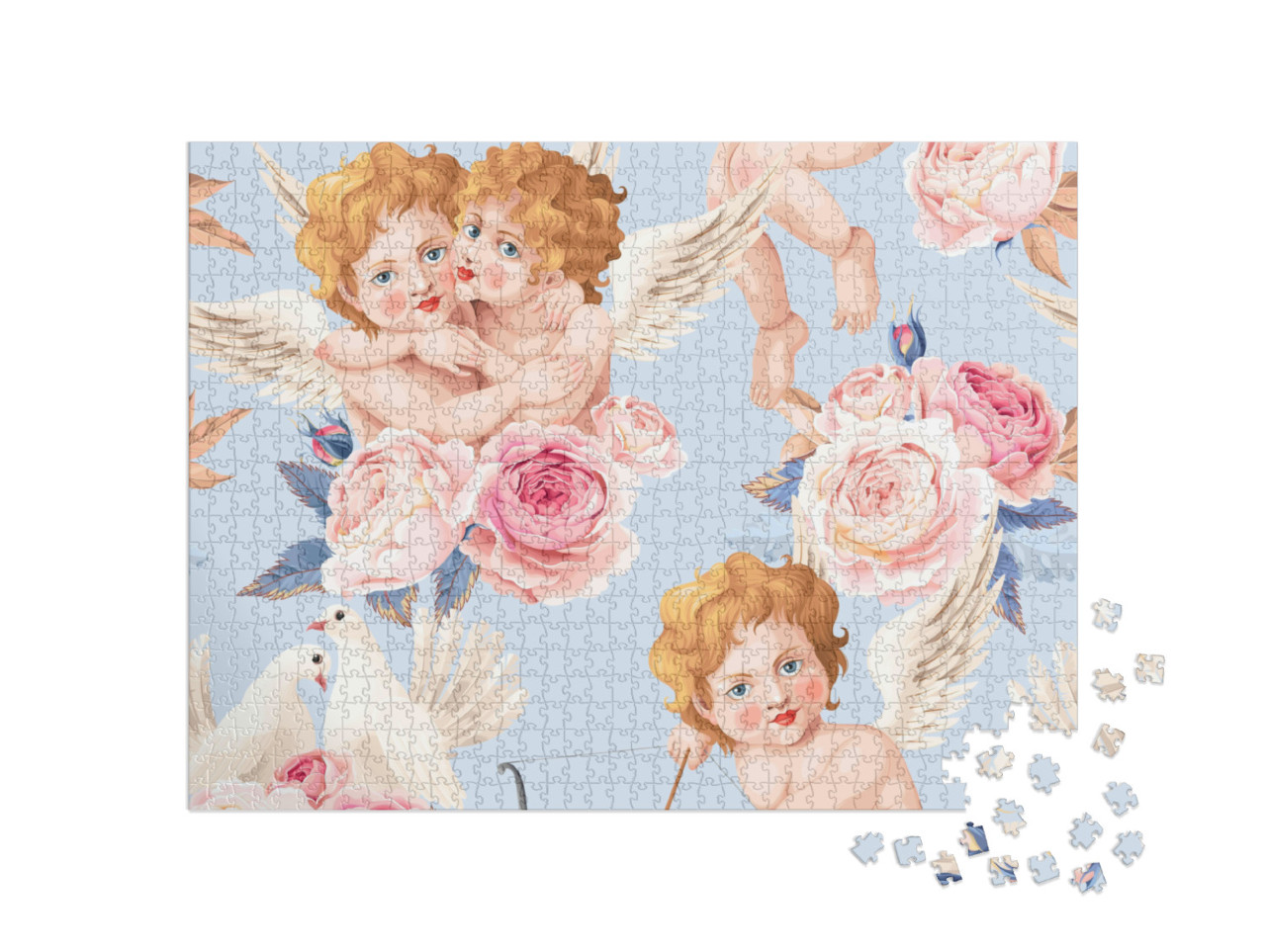 Puzzel 1000 stukjes „Valentijnsdag, Rozen“