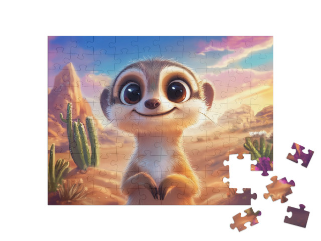 Puzzel 100 stukjes „Tapsi het stokstaartje zegt welterusten“