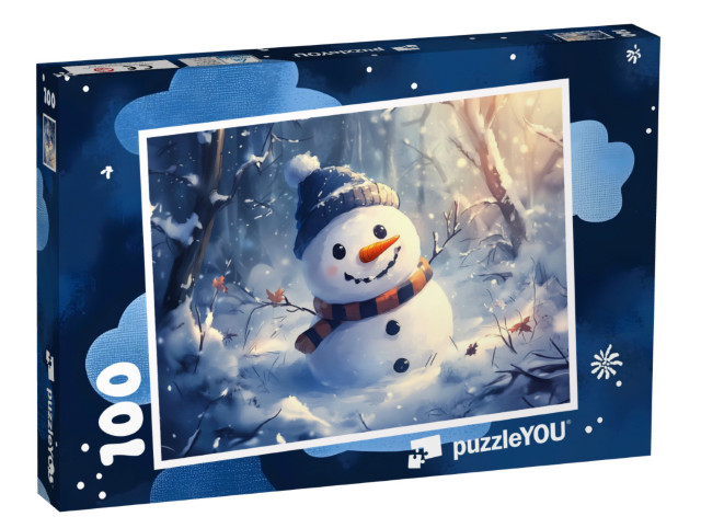 Puzzel 100 stukjes „Timmy de verlegen sneeuwman“