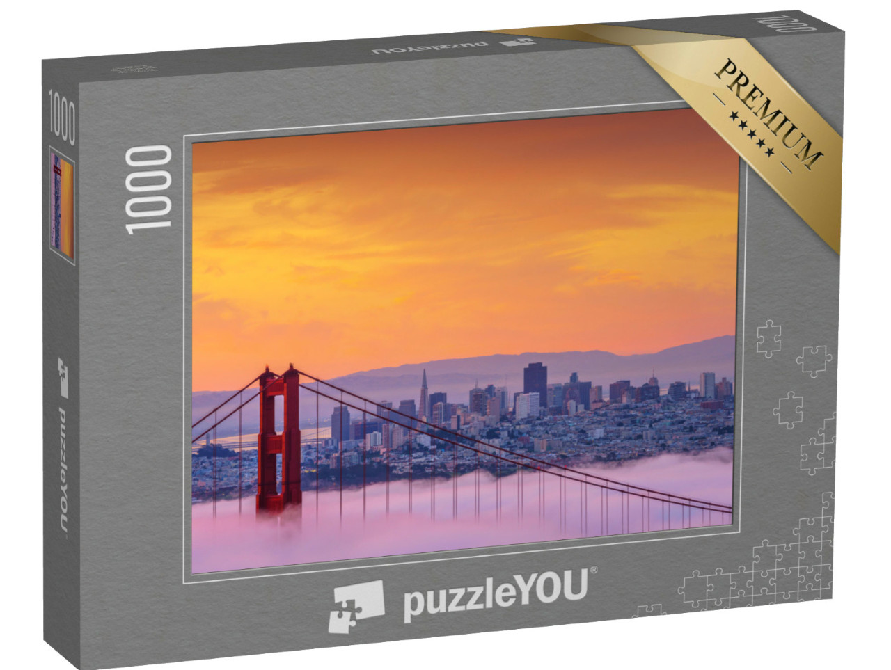 Puzzel 1000 stukjes „Mistige ochtend bij de Golden Gate Bridge“