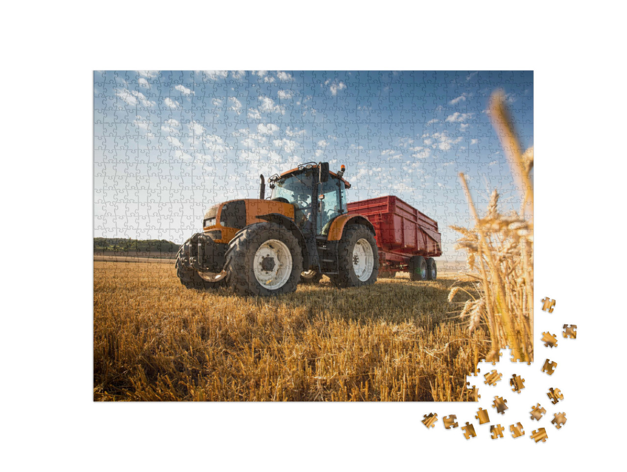 Puzzel 1000 stukjes „Een tractor bij de oogst“