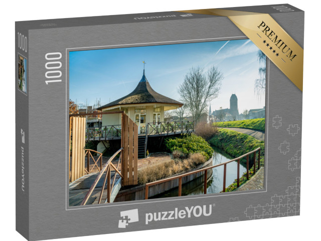 Puzzel 1000 stukjes „Klein theehuis met veranda in de stad Oudewater in Nederland“