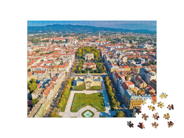 Puzzel 500 stukjes „Historisch stadscentrum van Zagreb, Kroatië“