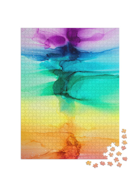 Puzzel 1000 stukjes „Vele kleuren van de regenboog“