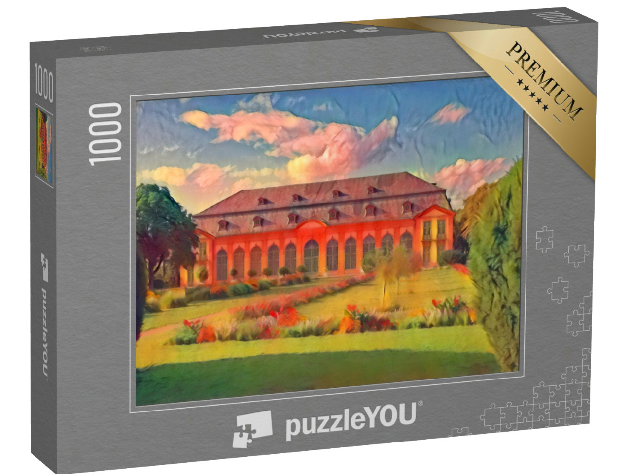 Puzzel 1000 stukjes „in de kunststijl van Franz Marc - Oud huis in Darmstadt, Hessen, Duitsland“