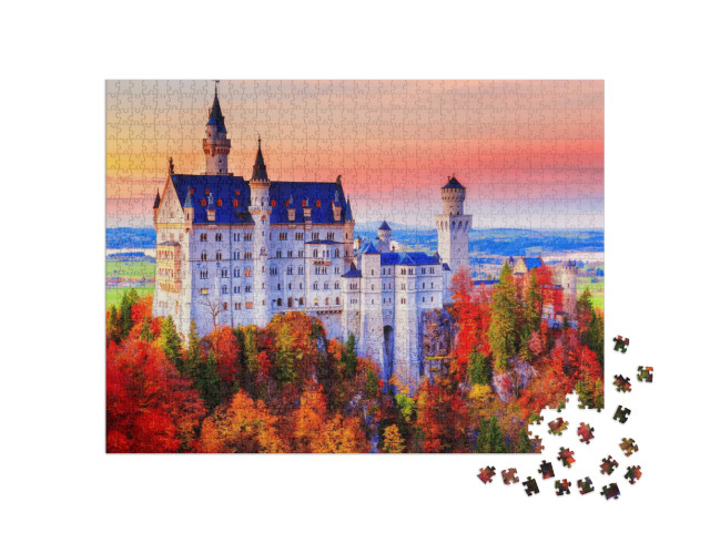 Puzzel 1000 stukjes „Neuschwanstein, het sprookjeskasteel van koning Ludwig II.“