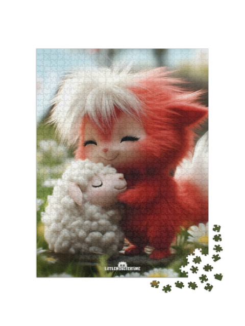 Puzzel 1000 stukjes „LITTLEMONSTERTIME: Wooly & Muffin’s Fluffy Hug“