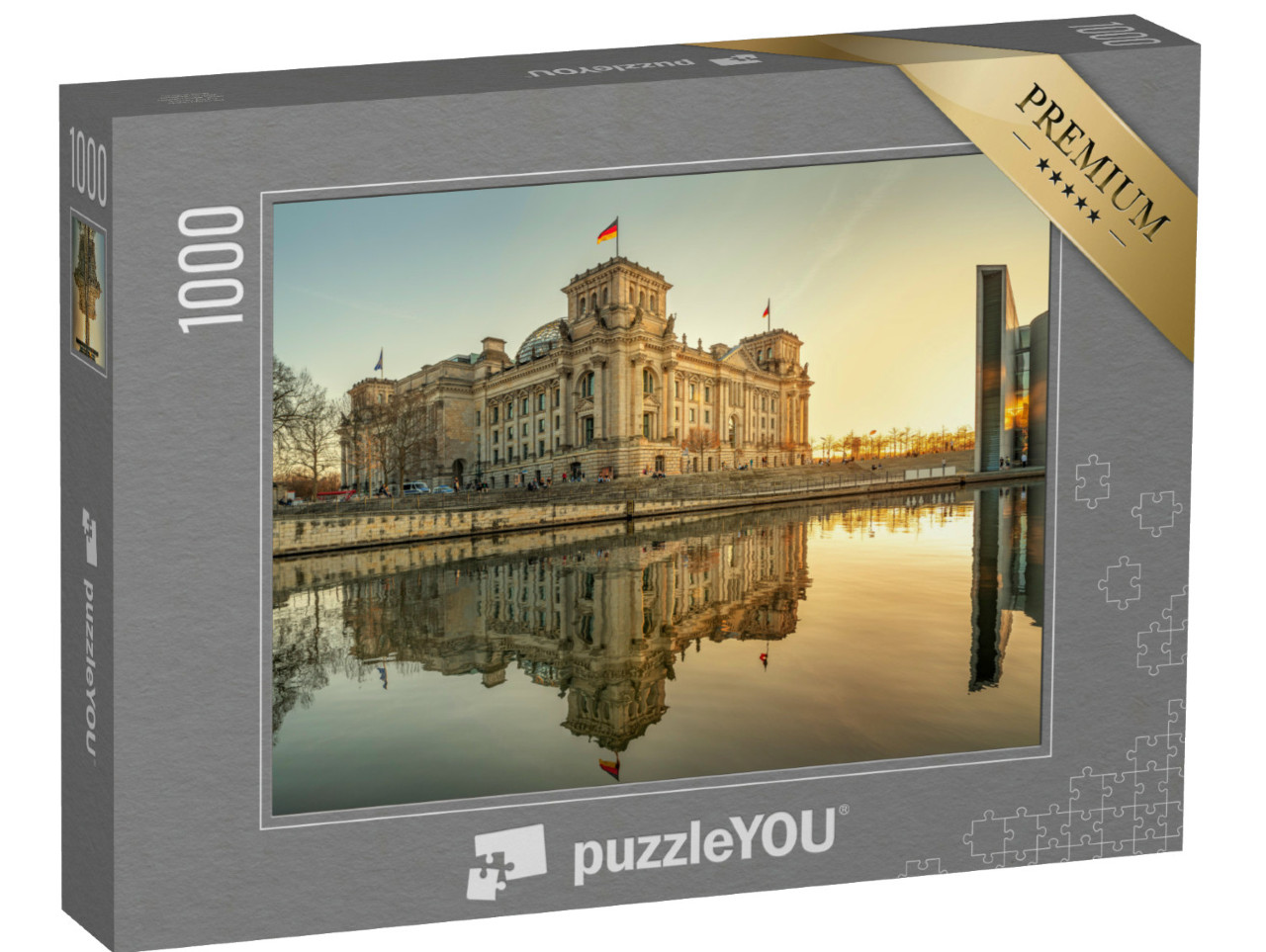 Puzzel 1000 stukjes „Reichstaggebouw in Berlijn bij zonsondergang“