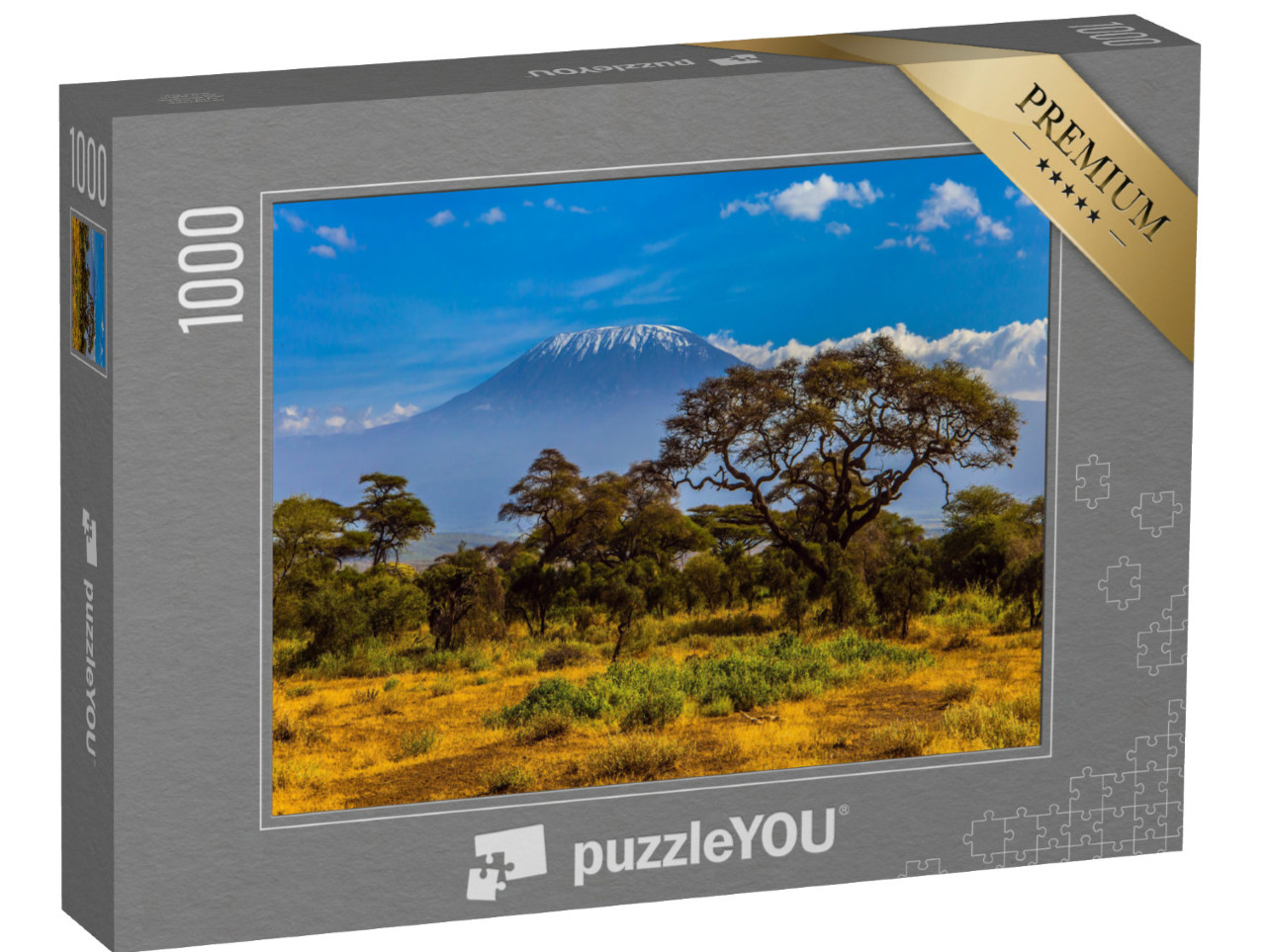 Puzzel 1000 stukjes „Besneeuwde top van Kilimanjaro in de Afrikaanse savanne“