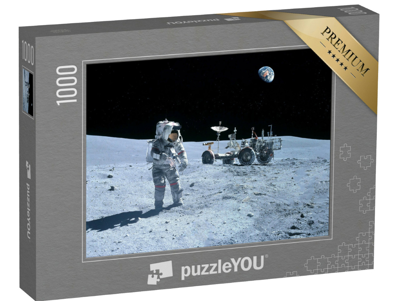 Puzzel 1000 stukjes „Een astronaut op de maanrover“