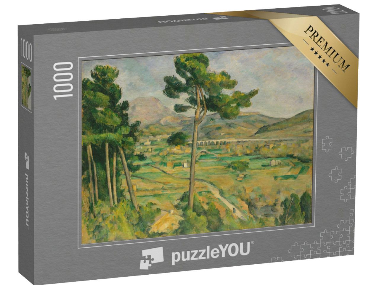 Puzzel 1000 stukjes „Paul Cézanne - Mont Sainte Victoire en het viaduct van de Arc-vallei“