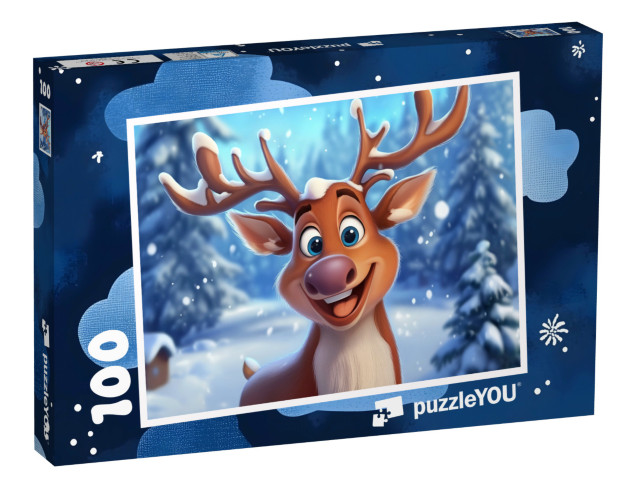Puzzel 100 stukjes „Het vrolijke rendier“