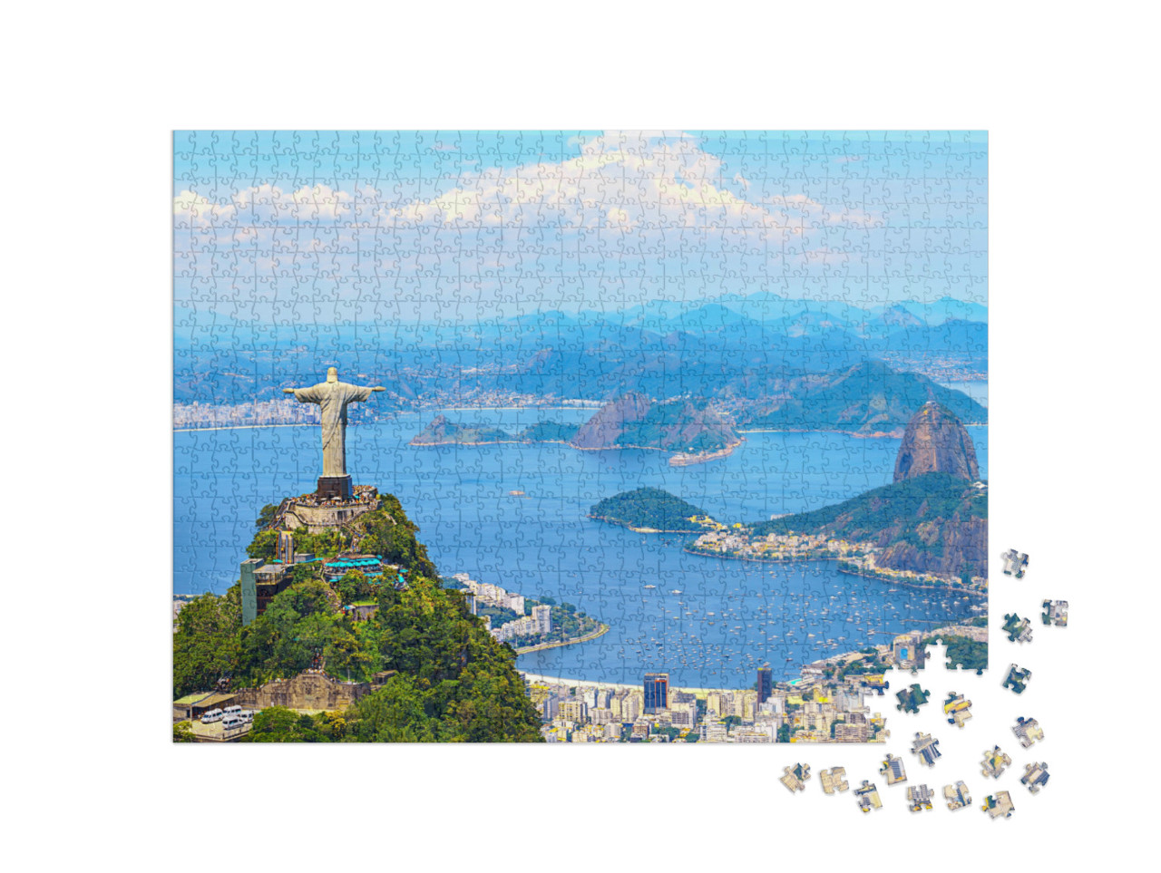 Puzzel 1000 stukjes „Luchtfoto van Rio de Janeiro met Cristo Redentor, Brazilië“