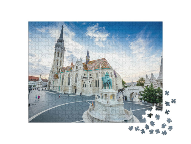 Puzzel 1000 stukjes „Vissersbastion en Matthiaskerk in Boedapest, Hongarije“