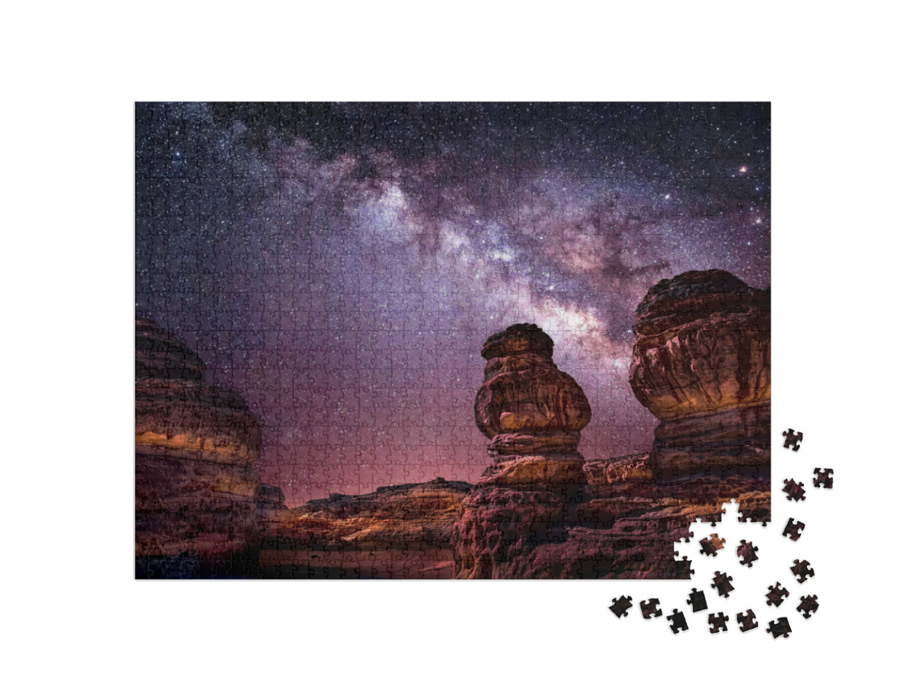 Puzzel 1000 stukjes „Foto van de Melkweg, ons sterrenstelsel gefotografeerd vanuit Saudi-Arabië“