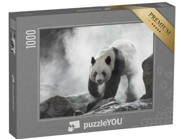Puzzel 1000 stukjes „Reuzenpanda in de mist“