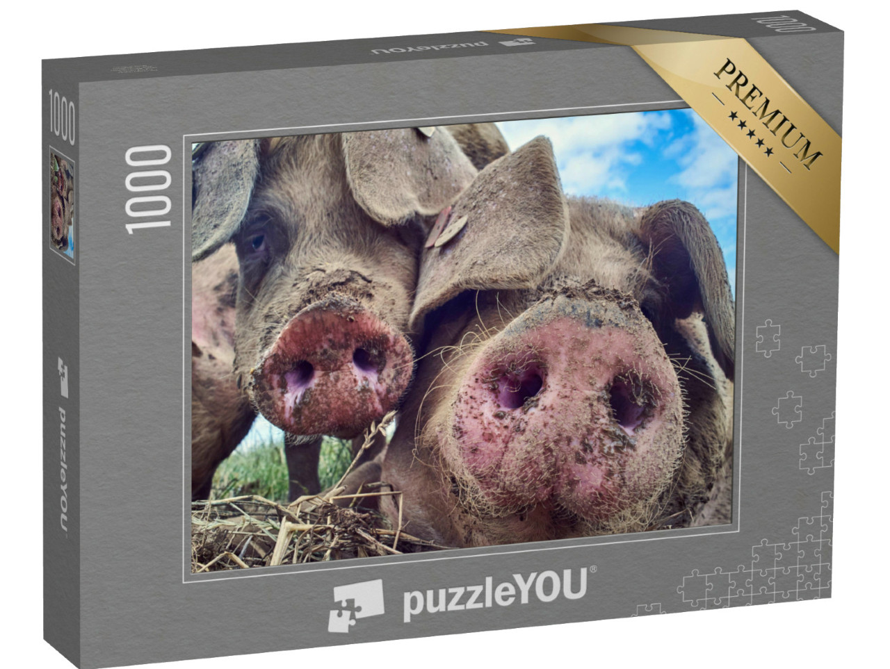 Puzzel 1000 stukjes „Gelukkige varkens“