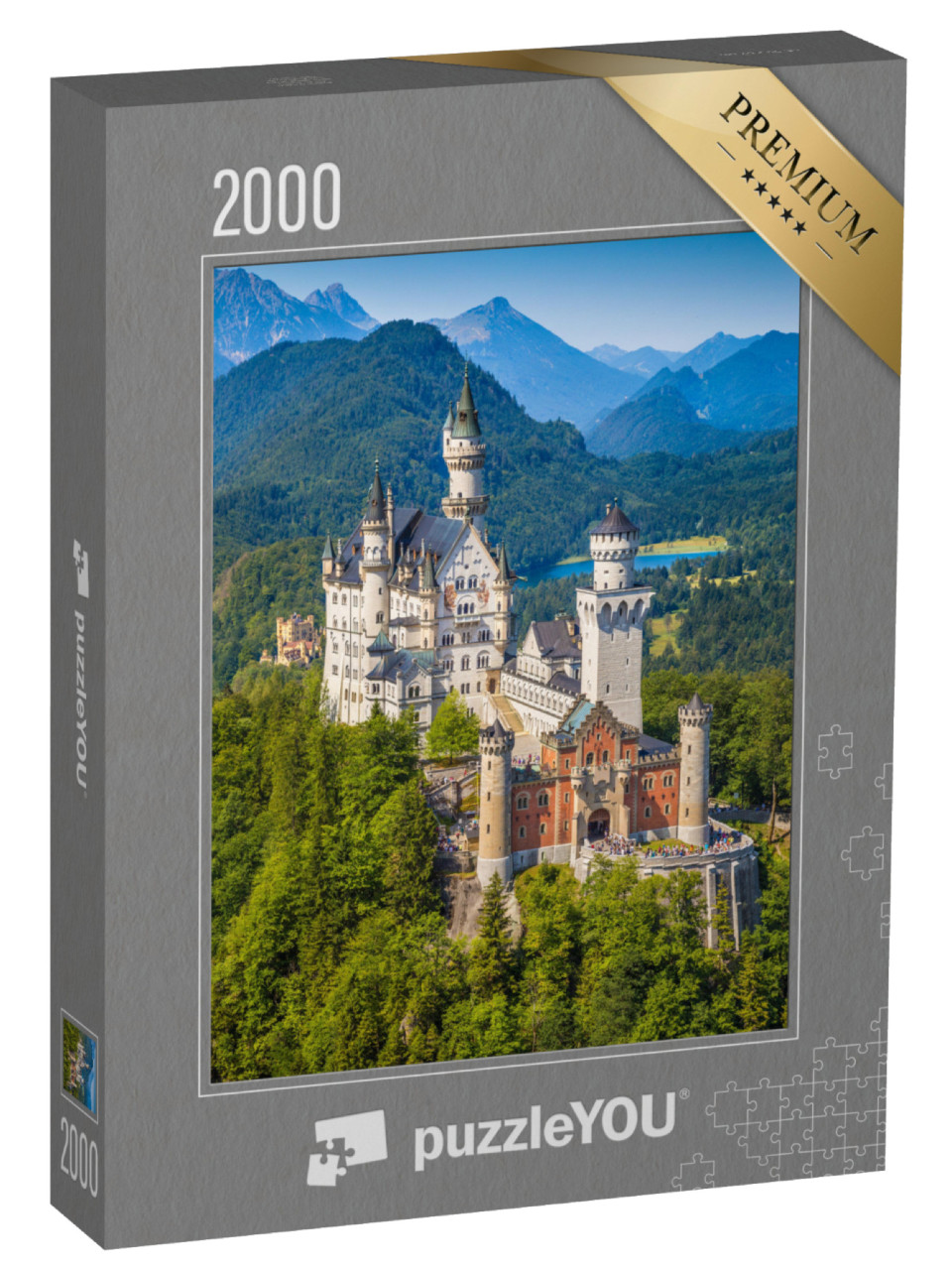 Puzzel 2000 stukjes „Kasteel Neuschwanstein, gebouwd in de 19e eeuw door koning Ludwig II.“