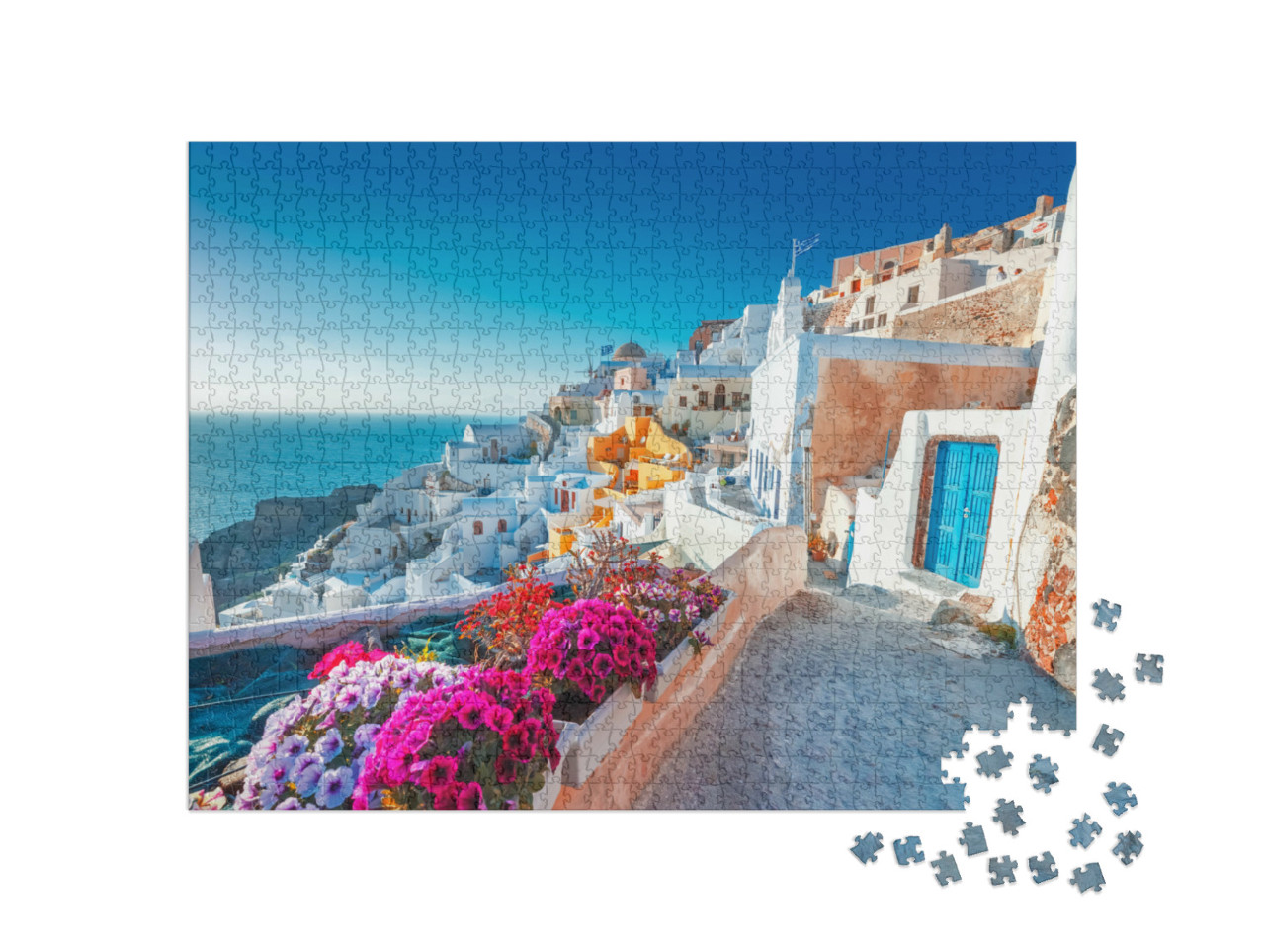 Puzzel 1000 stukjes „Pittoresk uitzicht op Santorini, Griekenland“