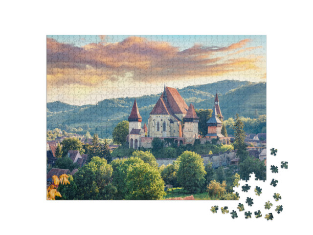 Puzzel 1000 stukjes „De versterkte kerk van Biertan, UNESCO werelderfgoed, Roemenië“