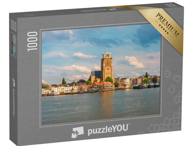 Puzzel 1000 stukjes „Skyline van Dordrecht Nederland langs de Maas“