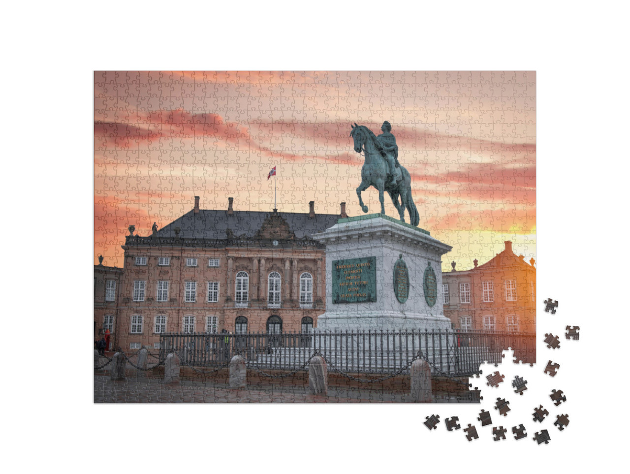 Puzzel 1000 stukjes „Het koninklijk paleis Amalienborg in Kopenhagen“