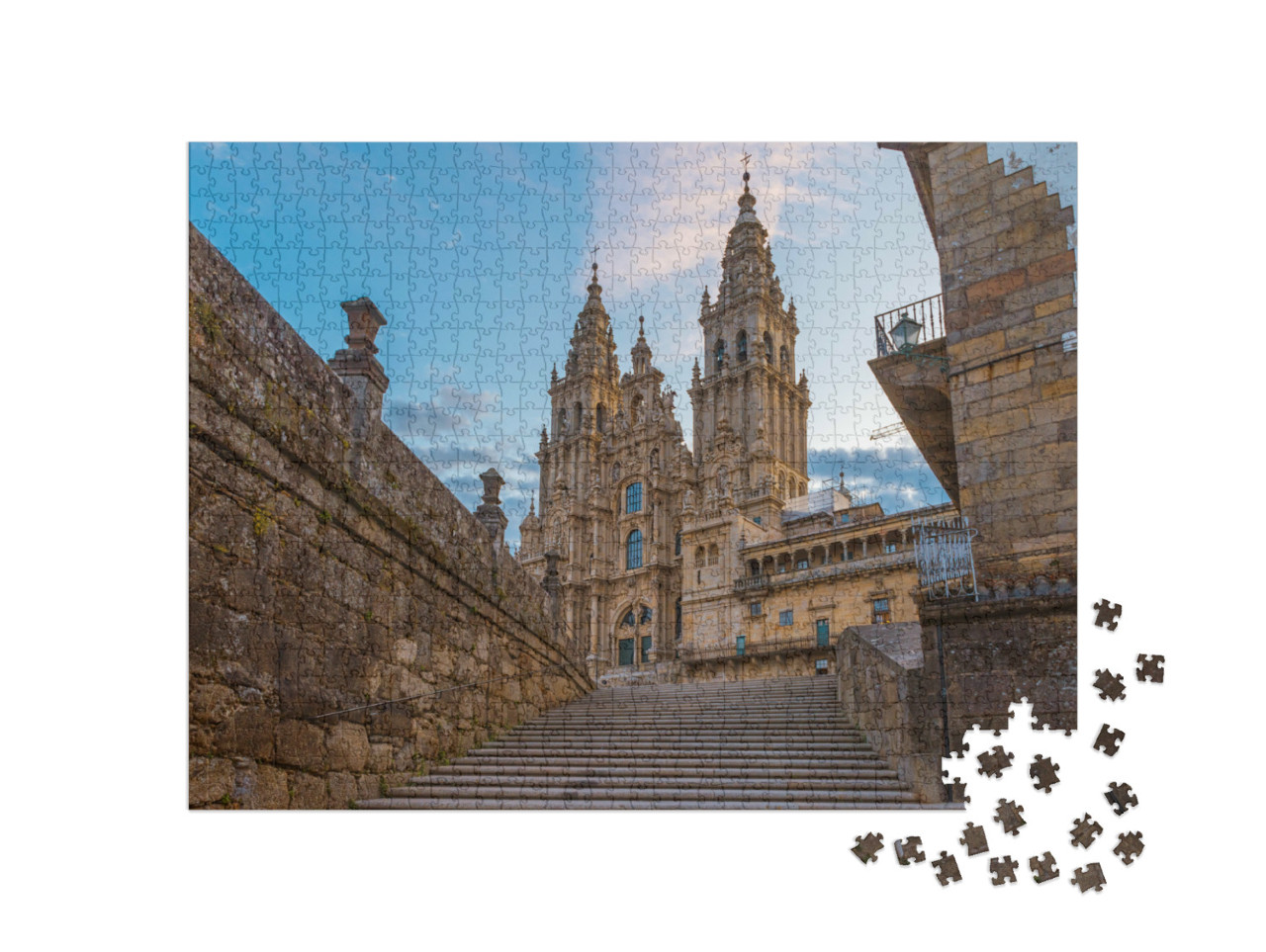 Puzzel 1000 stukjes „Bedevaartsoord: Kathedraal van Santiago de Compostela“