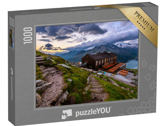 Puzzel 1000 stukjes „De Olpererhütte aan de voet van de Olperer, Zillertaler Alpen, Tirol“