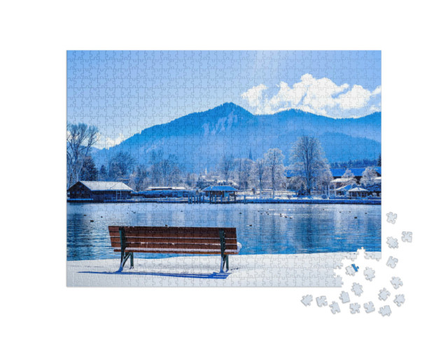 Puzzel 1000 stukjes „Prachtig winterlandschap aan de Tegernsee, Beieren“