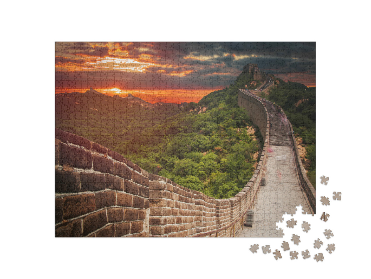 Puzzel 1000 stukjes „Chinese Muur in de bergen bij Beijing“