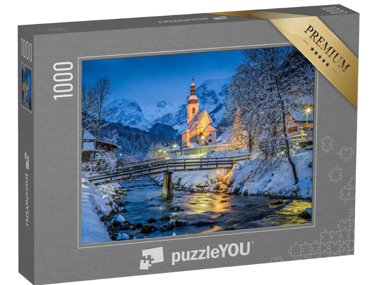 Puzzel 1000 stukjes „Kerstmis bedevaartskerk van St Sebastian, Berchtesgadener Land, Duitsland“