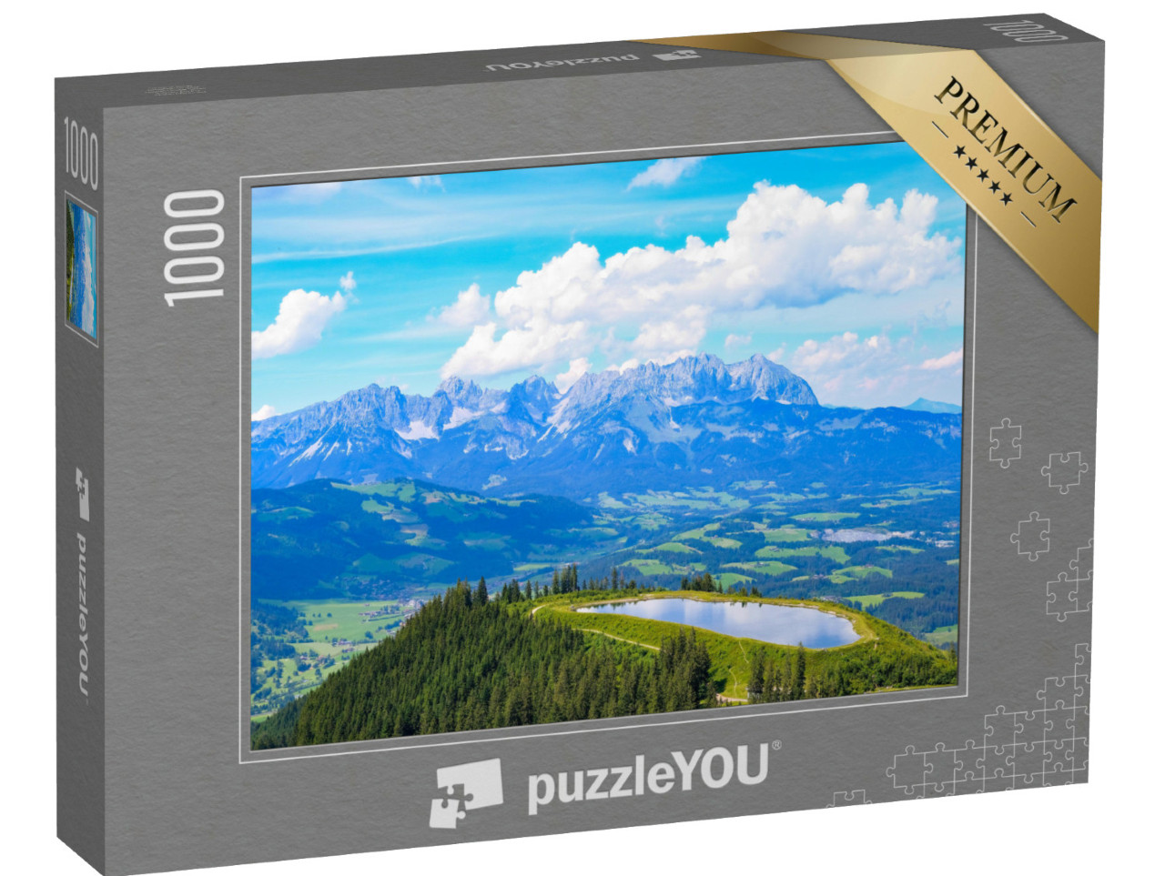 Puzzel 1000 stukjes „Panoramisch uitzicht over de Wilder Kaiser bij Kitzbühel, Oostenrijk“