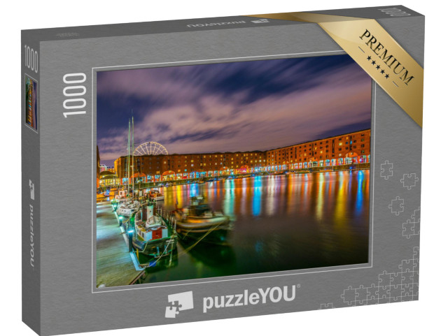 Puzzel 1000 stukjes „Nachtzicht van het Albert Dock, Liverpool, Engeland“