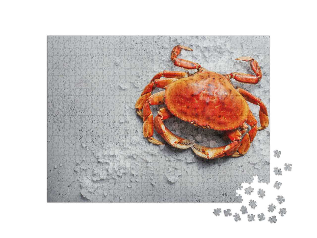 Puzzel 1000 stukjes „Gekookte Dungeness krab op ijs“