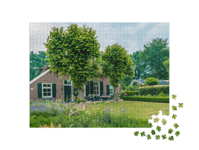 Puzzel 1000 stukjes „Oude historische boerderij bij Holten Dijkerhoek Nederland“